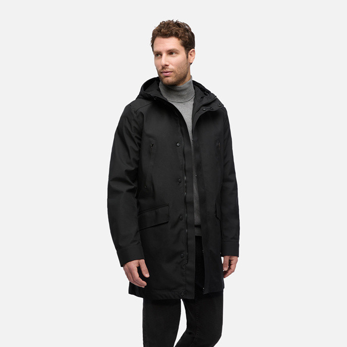 Trench coat ANYWECO   MAN Black | GEOX