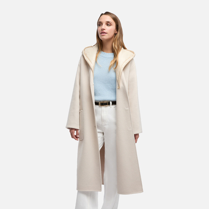 Long coat RAWELLE WOMAN Mid Moonbeam | GEOX