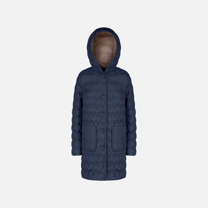 Full-length quilted coat MYLUSE WOMAN Sky captain | GEOX