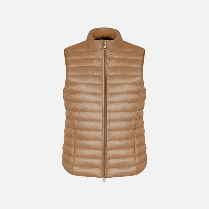 Sleeveless down jacket JAYSEN WOMAN Natural | GEOX