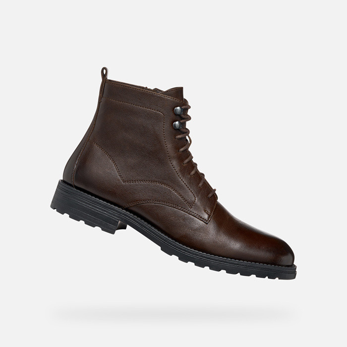 Ankle boots with laces REDCLIF MAN Coffee | GEOX