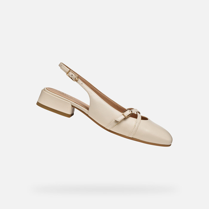 Slingbacks with low heels DHYALMA WOMAN Papyrus | GEOX