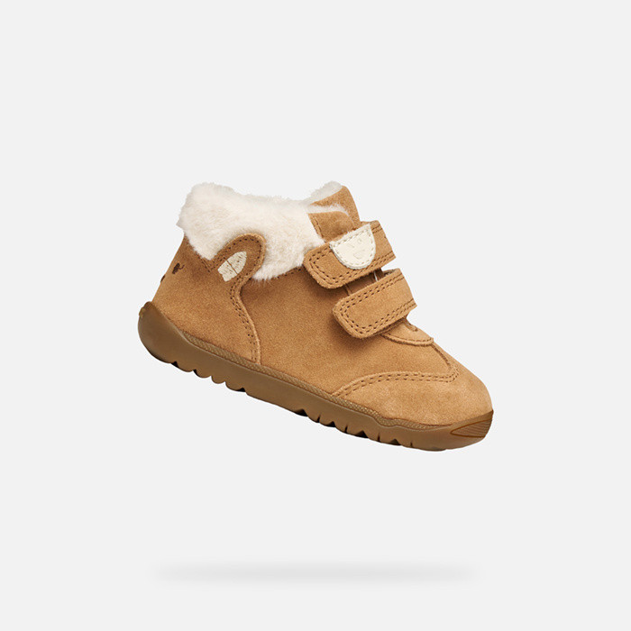 Sneakers with straps MACCHIA BABY GIRL Whisky | GEOX