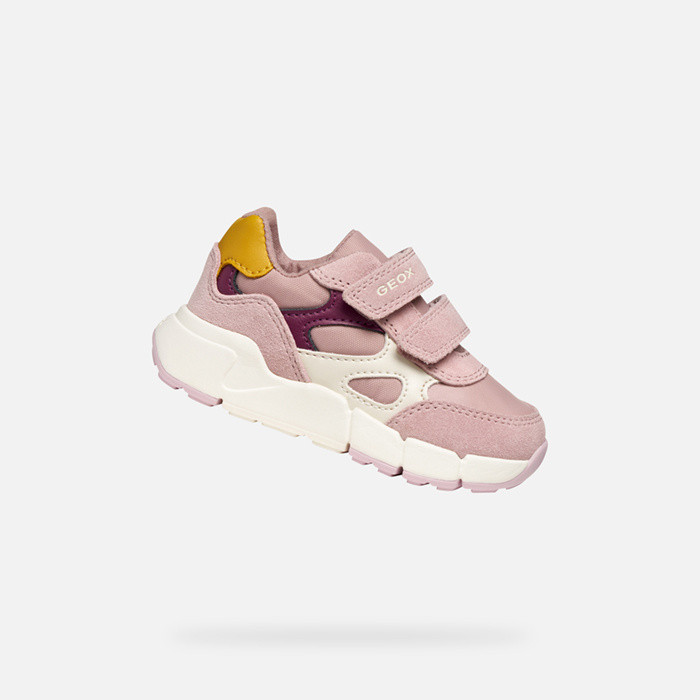 Sneakers with straps FLEXYPER MINI BABY Old Rose/Bordeaux | GEOX