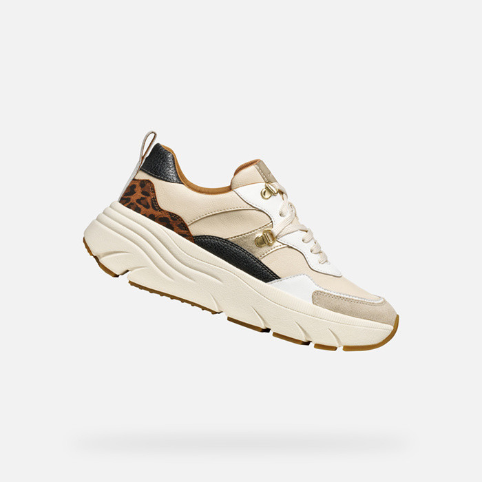 Platform trainers DIAMANTA WOMAN Papyrus/Cognac | GEOX