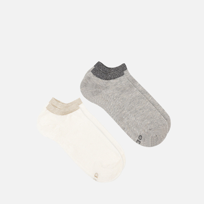 short socks TWO-PACK SOCKS WOMAN Grey/White | GEOX