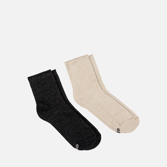 Ankle socks TWO-PACK SOCKS WOMAN Black/Beige | GEOX