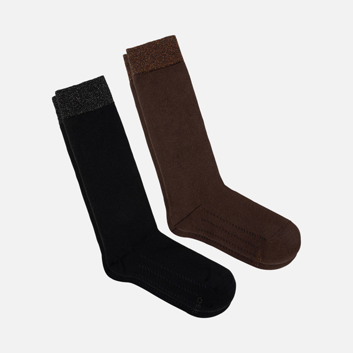long socks TWO-PACK SOCKS WOMAN Black/Brown | GEOX