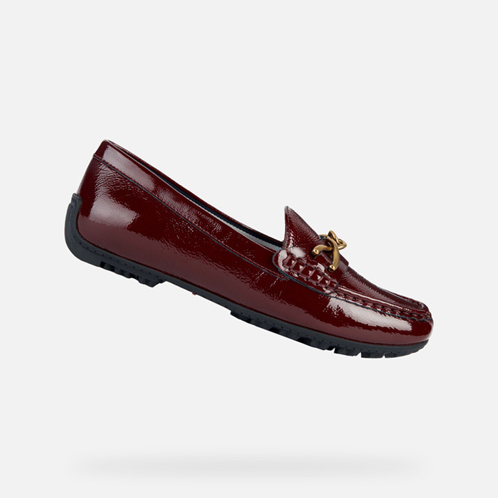 Leather loafers KOSMOPOLIS + GRIP WOMAN Dark Burgundy | GEOX