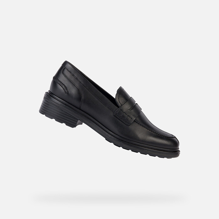 Leather loafers WALK PLEASURE WOMAN Black | GEOX