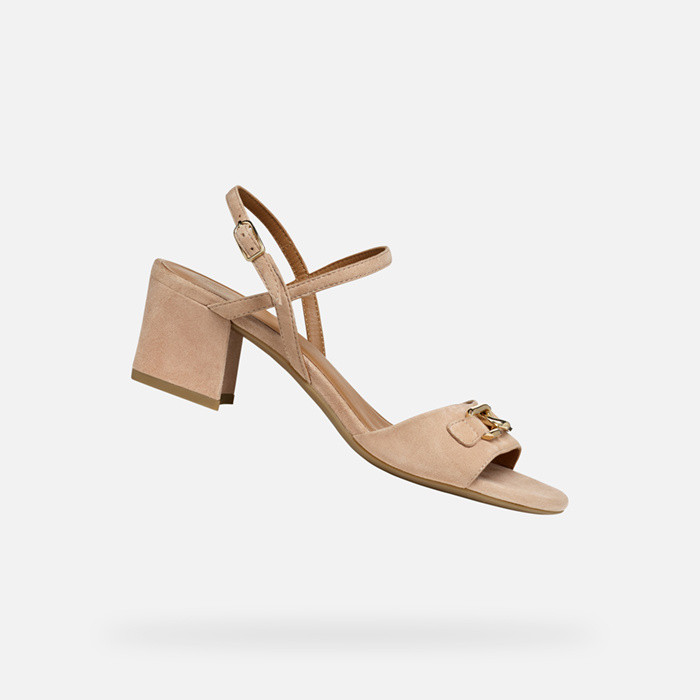 medium-heeled sandals NEW ERAKLIA 50 WOMAN Beige | GEOX