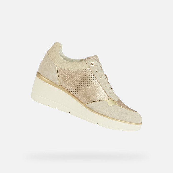 Wedge Sneakers ILDE WOMAN Champagne/Light sand | GEOX