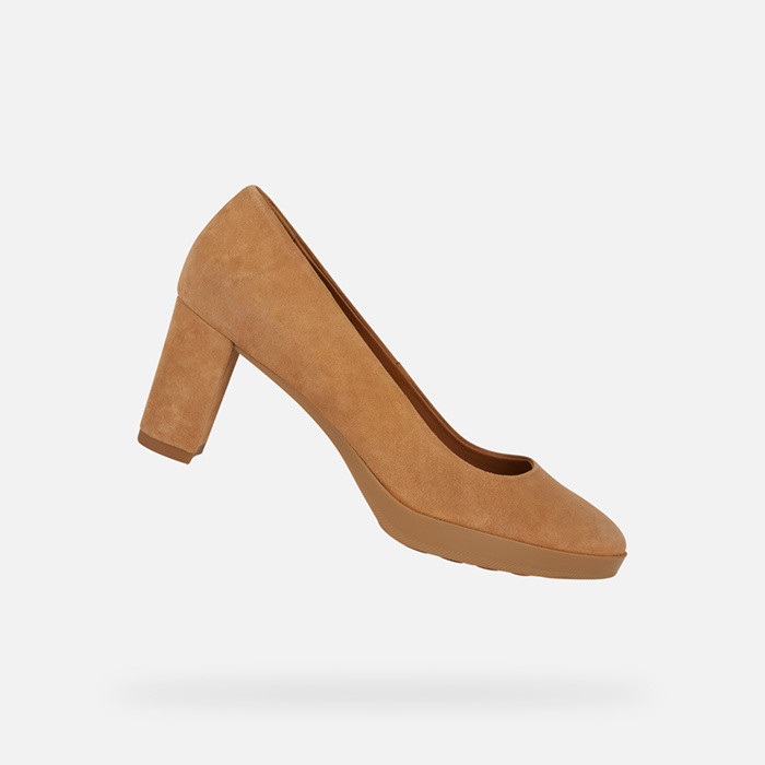 Medium heel pumps WALK PLEASURE 60 WOMAN Cognac | GEOX