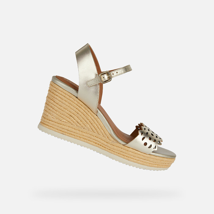wedge sandals PONZA WOMAN Light Gold | GEOX