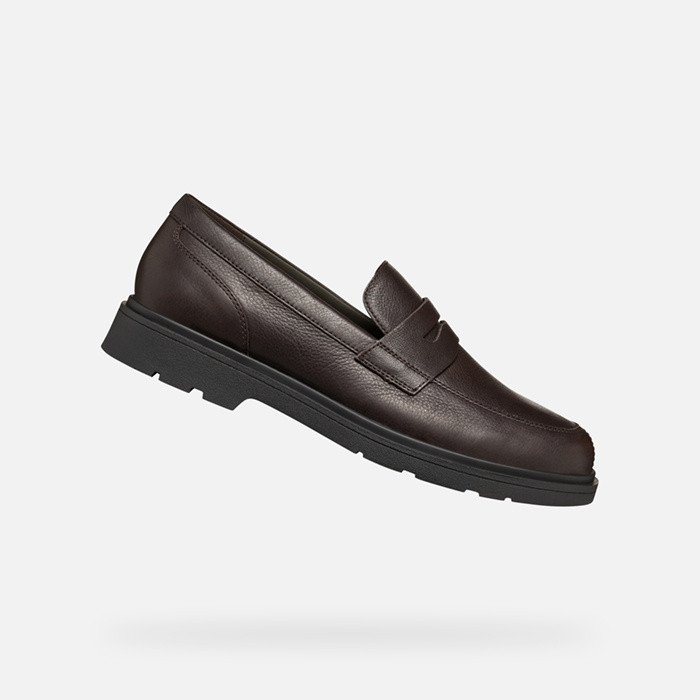 Leather loafers SPHERICA EC1 MAN Coffee | GEOX