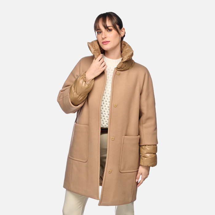 Long coat DIAMANTA WOMAN Tiger's eye | GEOX