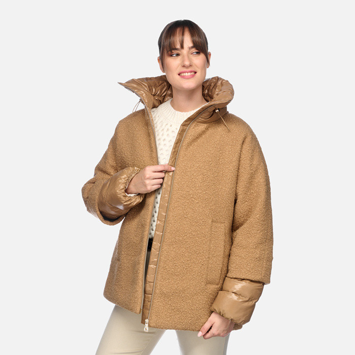 Short coat CALITHE WOMAN Tiger's eye/Tiger's eye | GEOX