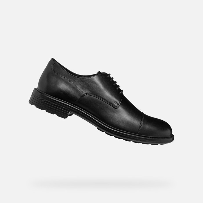 Leather shoes WALK PLEASURE MAN Black | GEOX