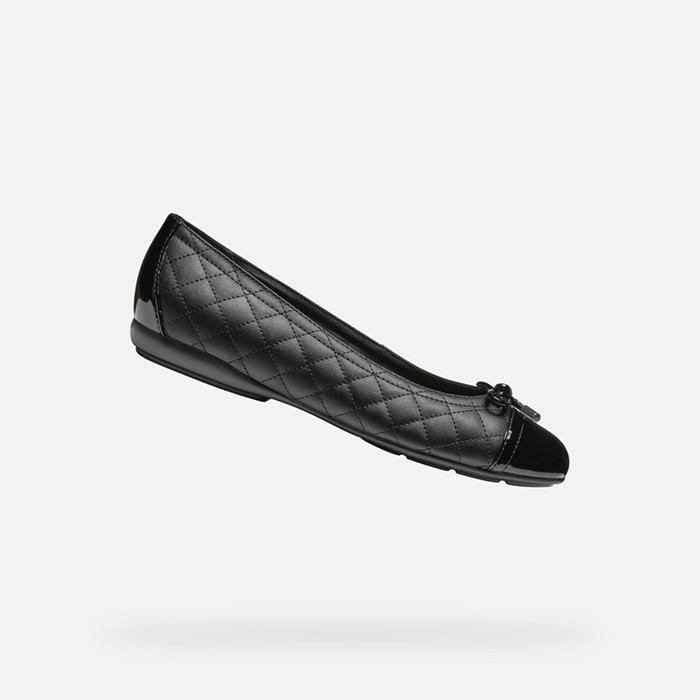 Leather ballerina flats ANNYTAH WOMAN Black | GEOX