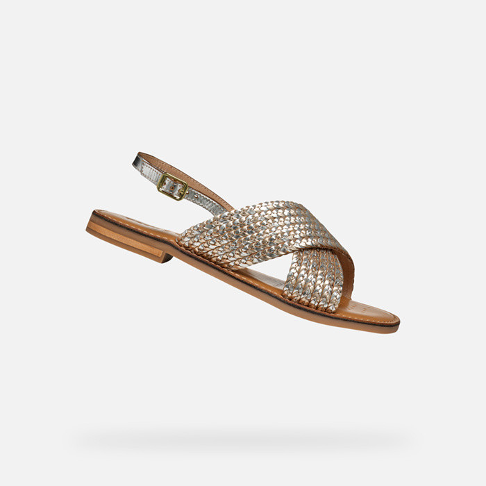 Flat sandals MADDALUSIA C WOMAN Light Gold/Silver | GEOX